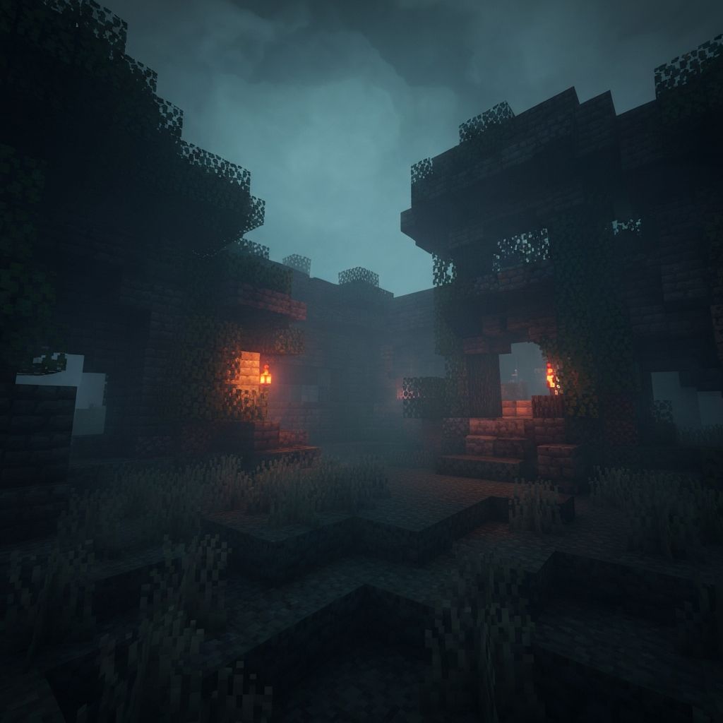 Devour MC atmospheric horror environment with dynamic darkness